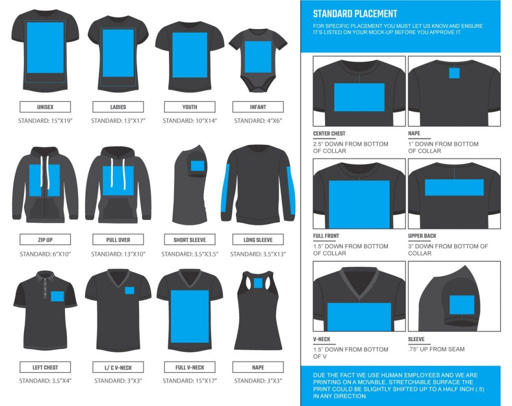 Screen Printing Placement Layout